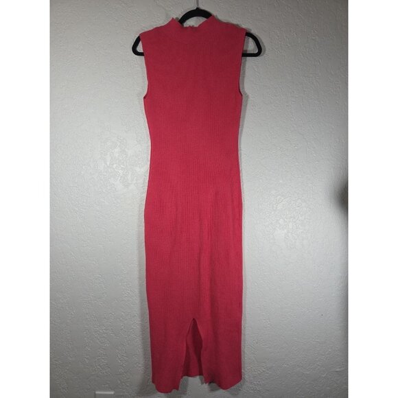 Pretty Garden Bodycon Maxi Tank Pullover Sweater Dress Large Pink Sleeveless - Picture 3 of 4